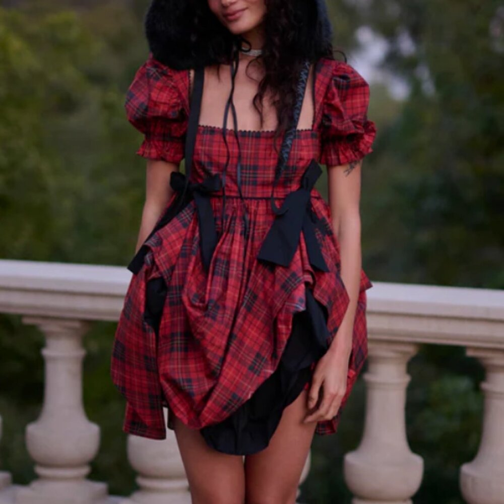 EUC Selkie The Royal Tartan Mini Love Story Dress Small
